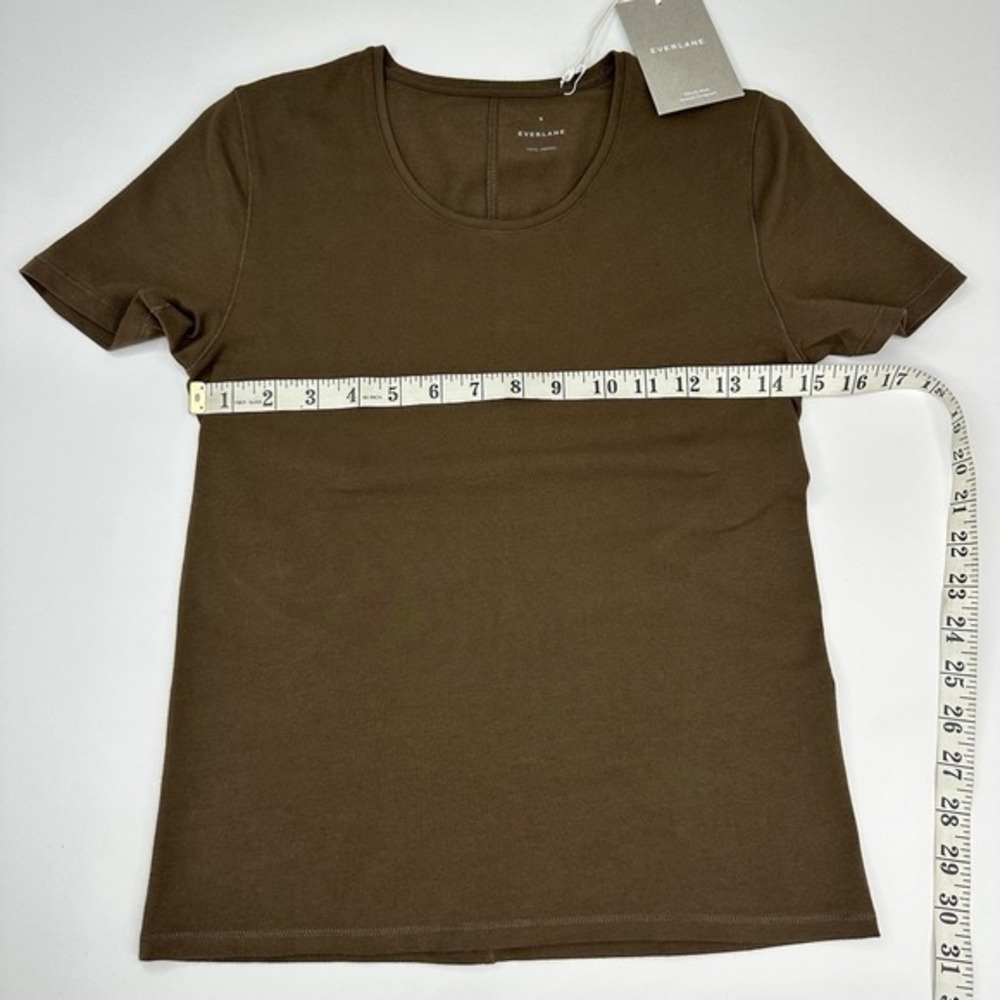 Everlane Womens Supima Cotton Scoopneck Tee Cocoa Brown Short Sleeve Small NWT - Picture 8 of 11